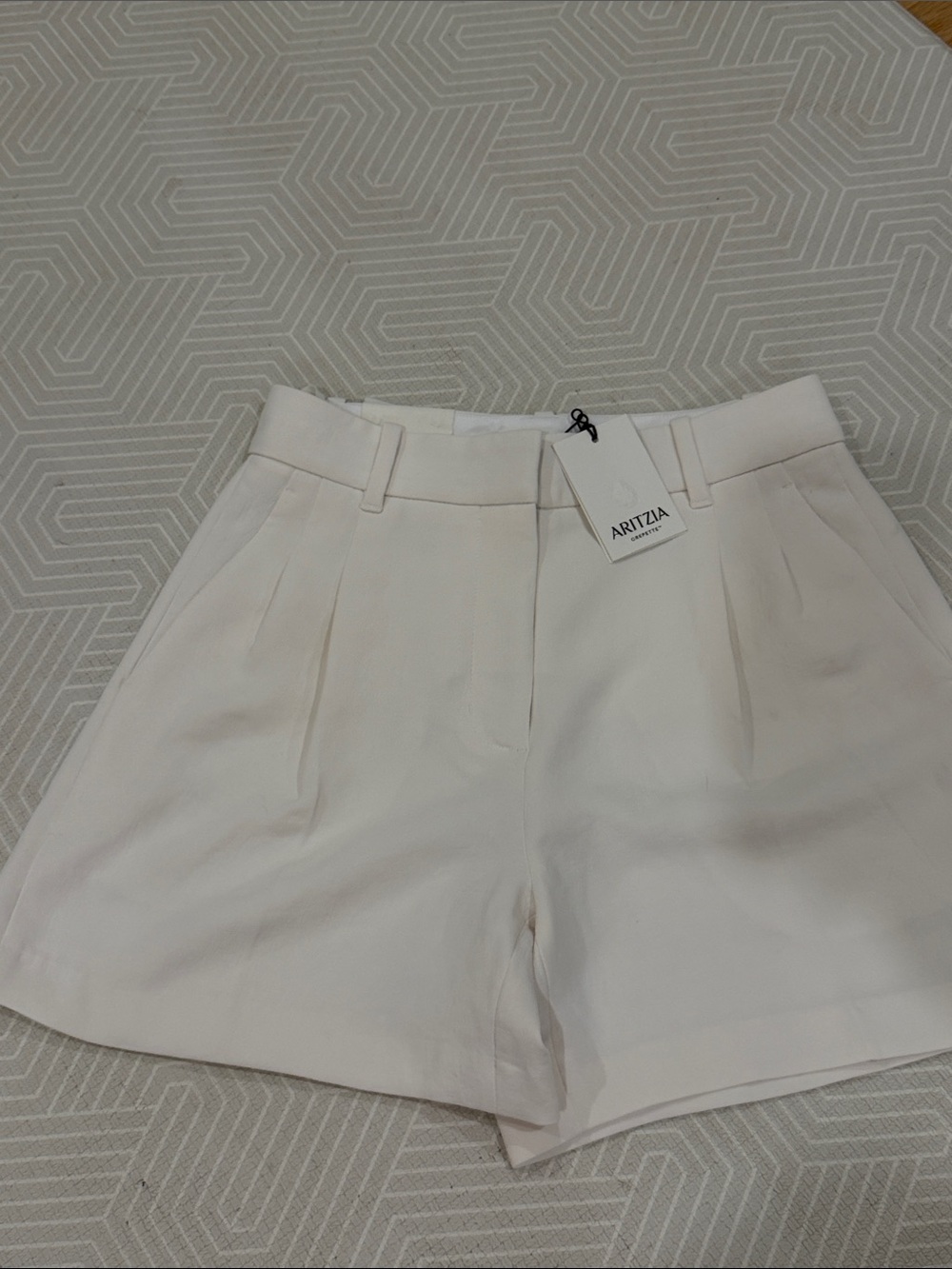 Aritzia White Pleated High-Rise Shorts - Picture 4 of 4